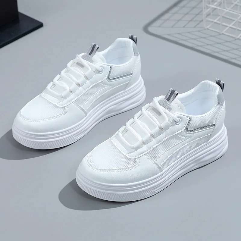 2023 Single Mesh Breathable Inside Increasing Fashion Trend Everything Casual Board Shoes Women's Shoes