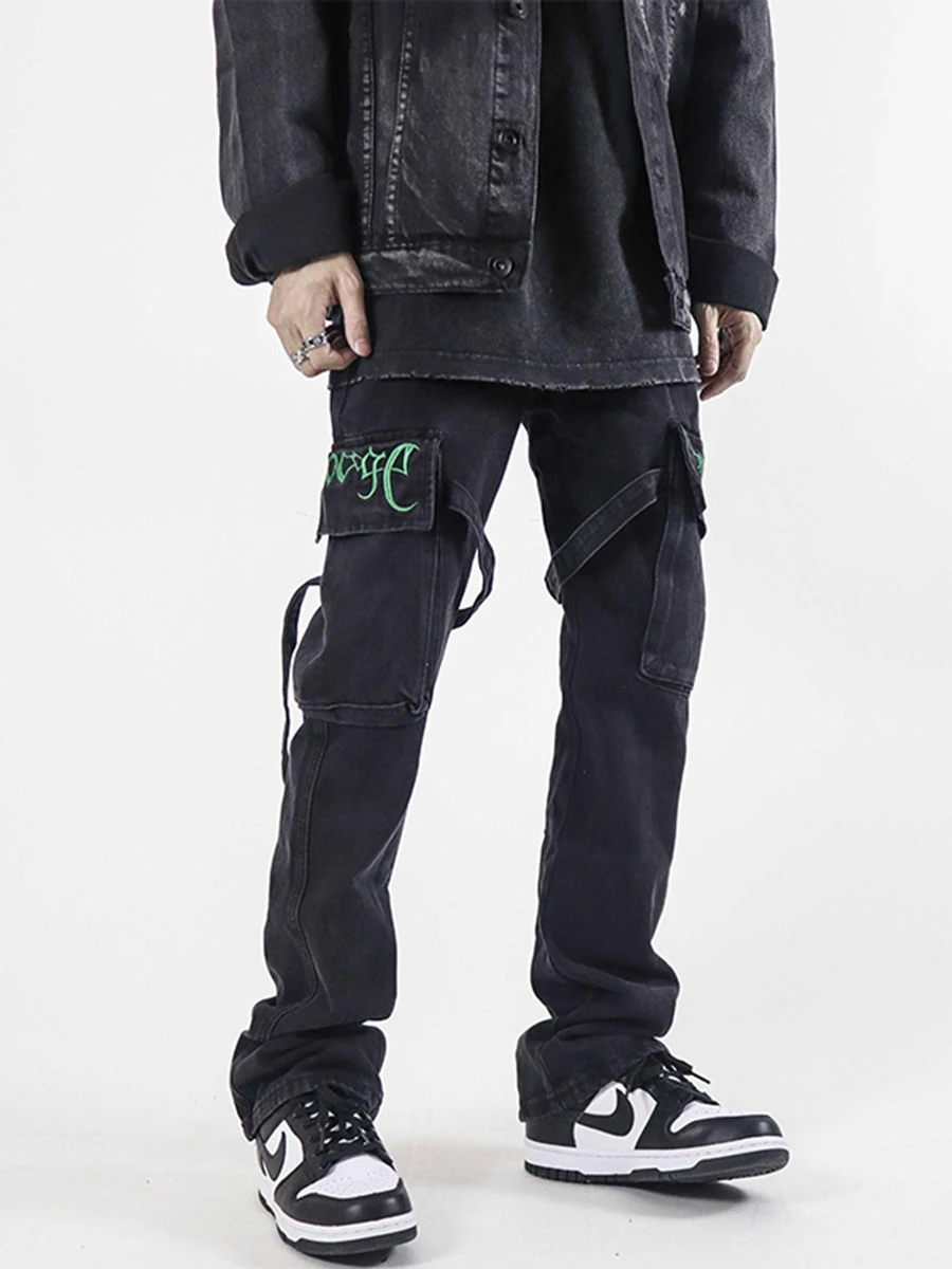 Four Seasons American High Street Vibe Style American Embroidered Denim Pants Hip-hop Trend Men's Street Clothing Ins Hot Sale