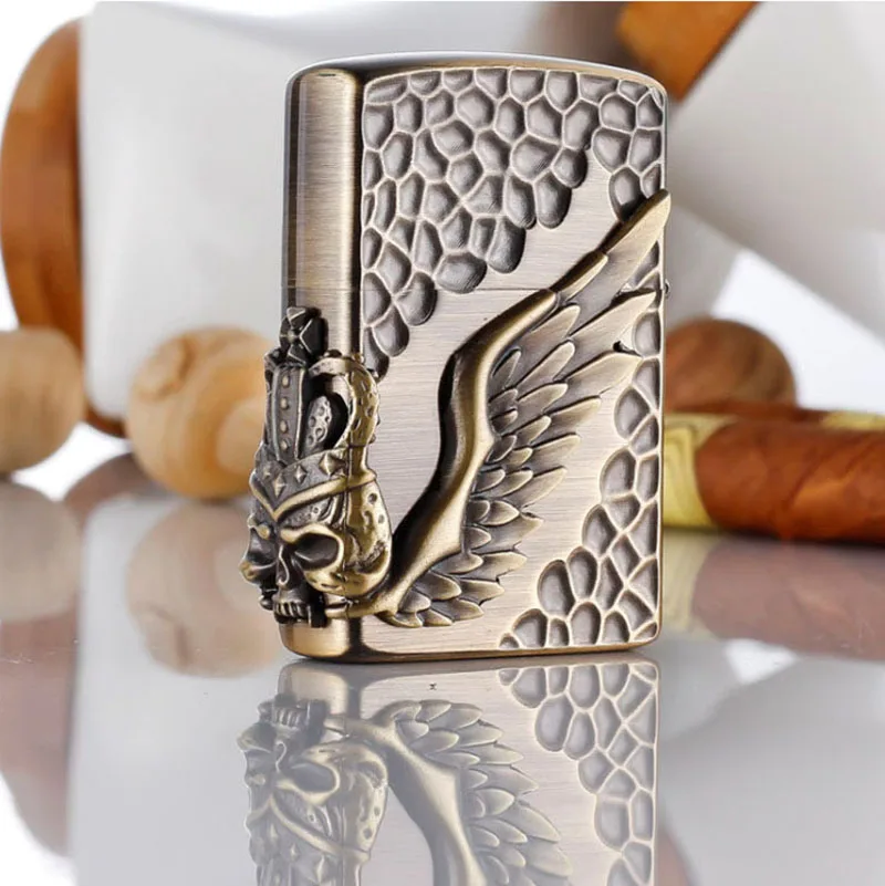 

Zorro 3 Relief Windproof Kerosene Lighter Drawing Personality Creative