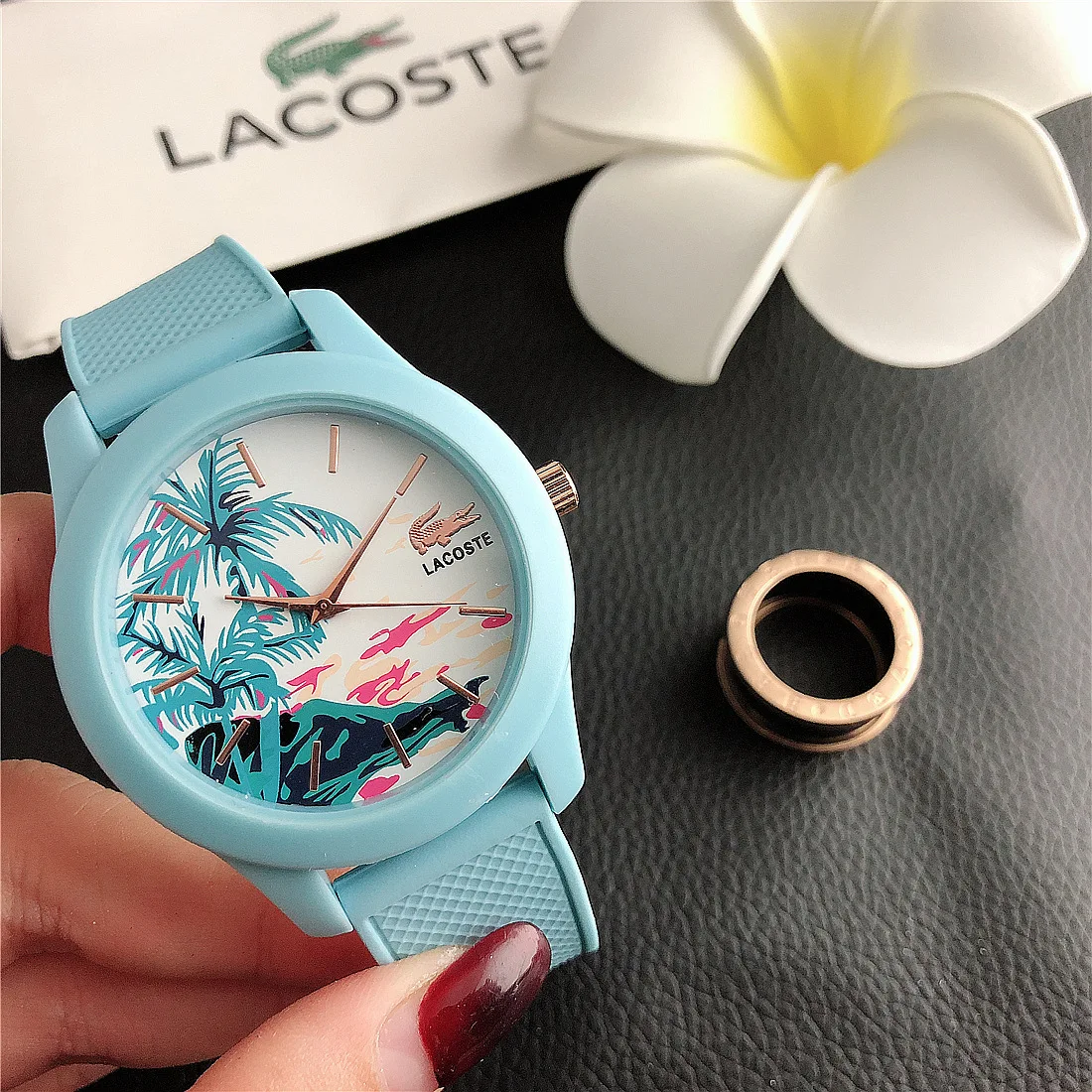2023 popular European style silicone student watch fashion beautiful landscape map design all-match women's watch