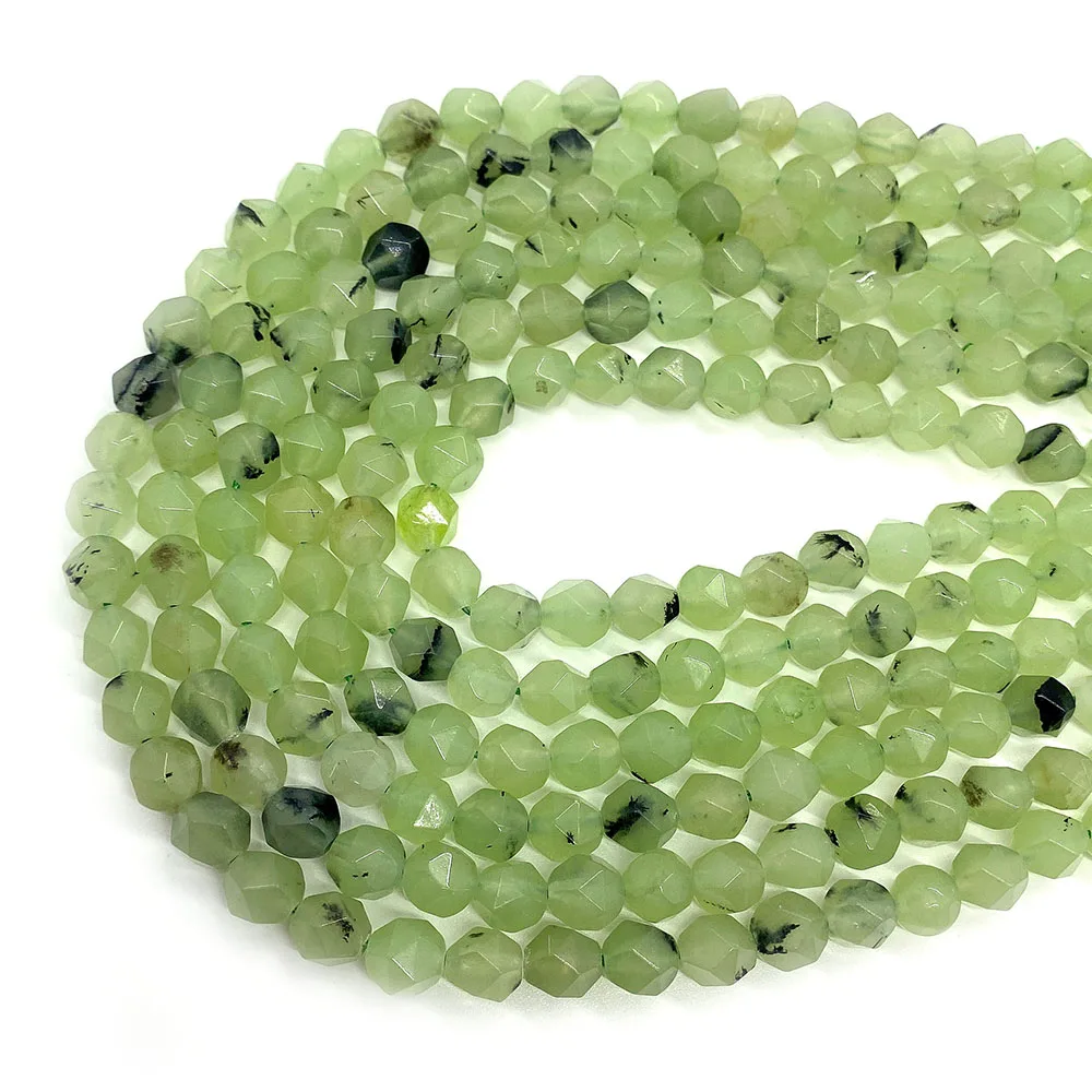 

Prehnite Natural Stone Round Loose Beads Facet Bead 6 8 10mm Beads for Jewelry Making DIY Necklace Bracelet Earrings Accessories