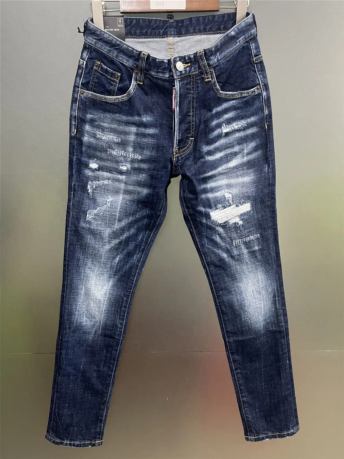 Весенне-летние новые модные мужские джинсы с вышивкой кленового листа