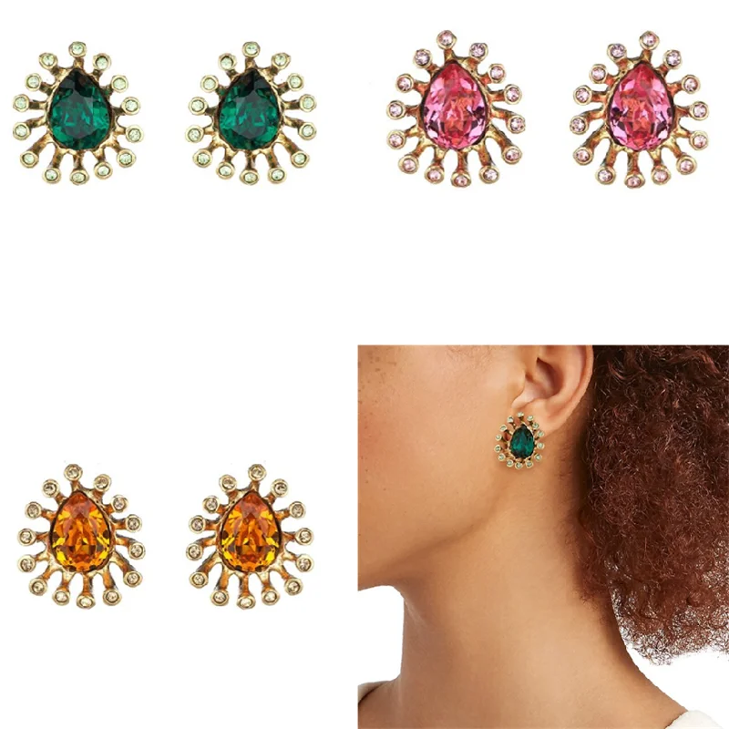 

Timeless Wonder Fancy Zirconia Geo Cut Stud Earrings for Women Designer Jewelry Luxury Brand Signed Rare Date Top Mix Gift 4528