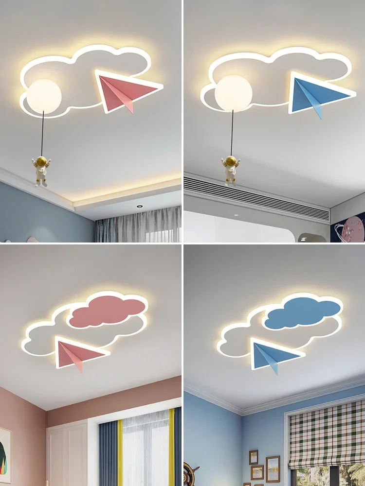 

Children's Room Light Modern Minimalist Cartoon Pilot Balloon Light Luxury Creative Personality Aircraft Cloud Bedroom Light