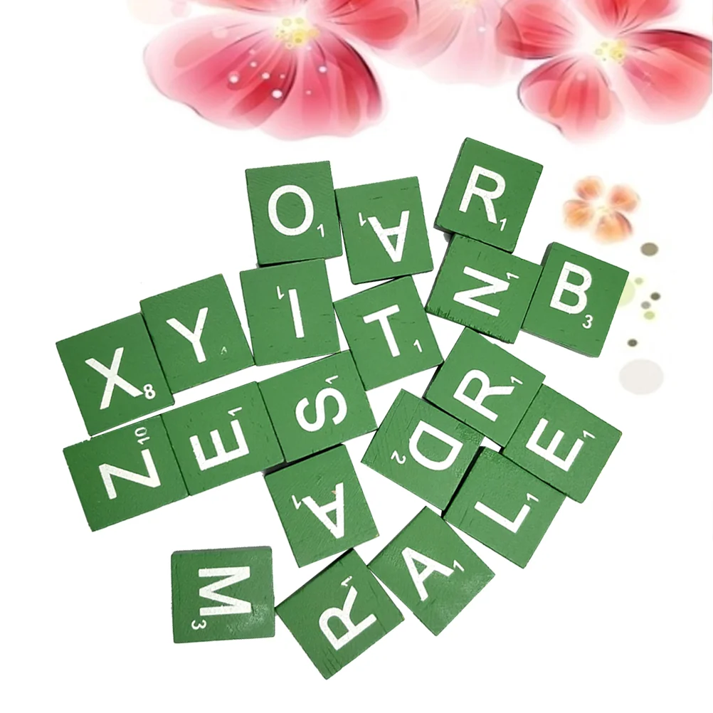 

Wooden Wood Tiles Letters Crafts Letter Blocks Cubes Alphabet Decor Chips Baby Tile Learning Craft Spelling Diy Stickers Game