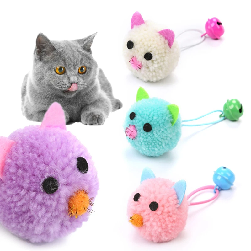 

Игрушки для кошек 1 шт., плюшевая мышь, голова, колокольчики, самостоятельная игрушка, забавная кошка, красочная плюшевая мышь, эльф, милые ош...