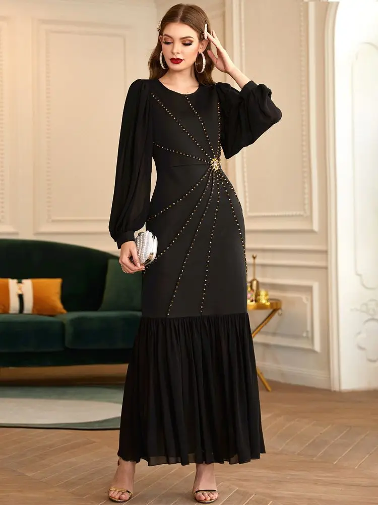 

Мусульманские длинные черные платья для женщин, халат, Лонг, джеллаба, Кафтан, Абая, Дубай, Турция, ислам, кафтан марокейн