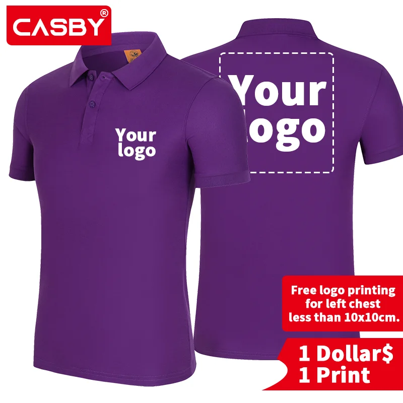 100% cotton Summer Men's Polo Shirt Cheap Casual Short Sleeve Personal Company Group Logo Custom Men and Women Custom Top 2060