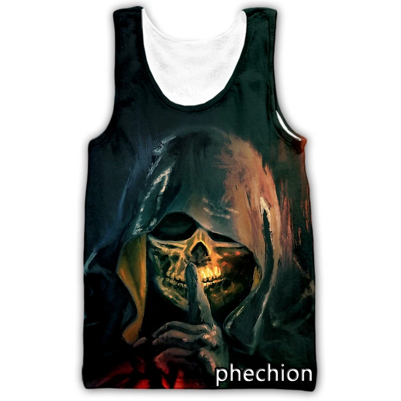 

Новый модный мужской/женский жилет phechion с 3D рисунком черепа без рукавов уличная одежда мужские свободные спортивные майки A97