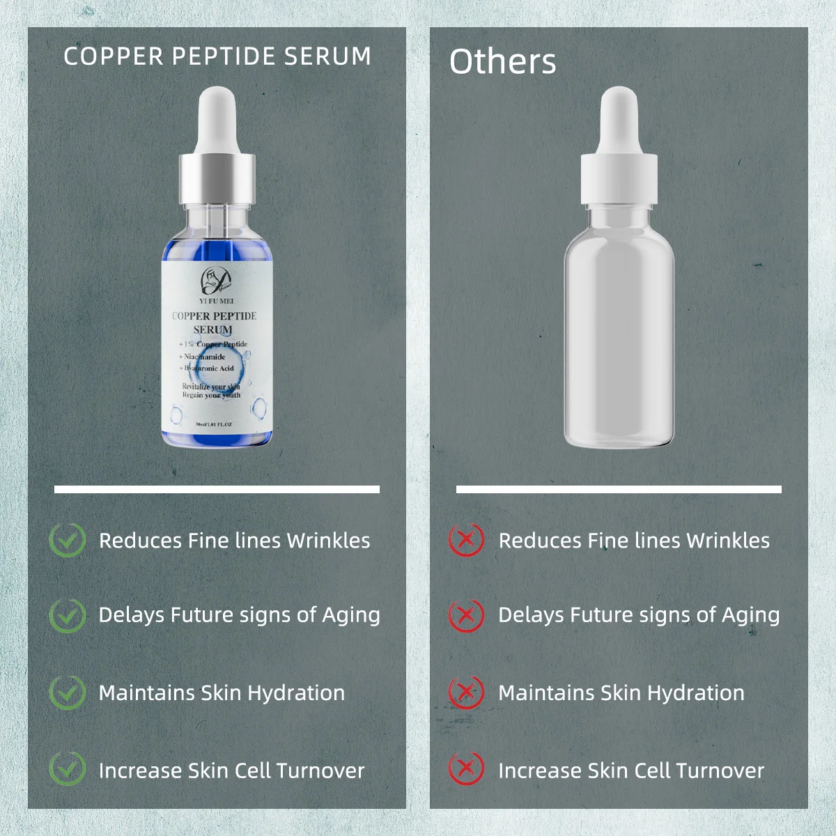 Фото Сыворотка с медным пептидом против старения, тонких линий, возрастных пятен, поврежденный коллаген, гиалуроновая кислота Ghk-cu, медная пептидная сыворотка для кожи лица №3