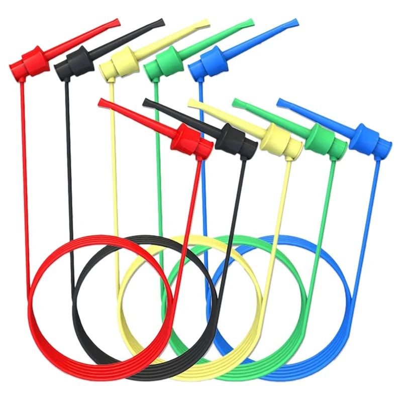 

5PCS Test Leads,Silicone Test Leads Grabber Test Hooks Probe Electronic Testing For Testing Dual IC Test Hooks Clips