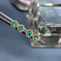 meibapj small natural colombian emerald gemstone stud earrings real 925 silver flower earrings fine charm jewelry for women