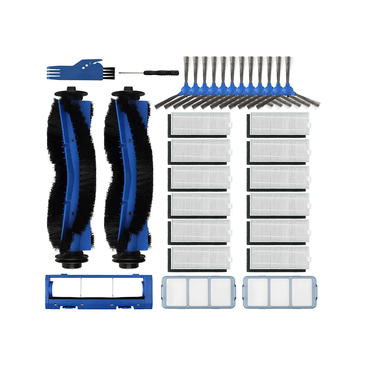 

Replacement Parts for Eufy RoboVac 11S, 25C, 15C, 30, 30C, 12, 35C, 15T Robot Vacuums, 2 Rolling Brushes