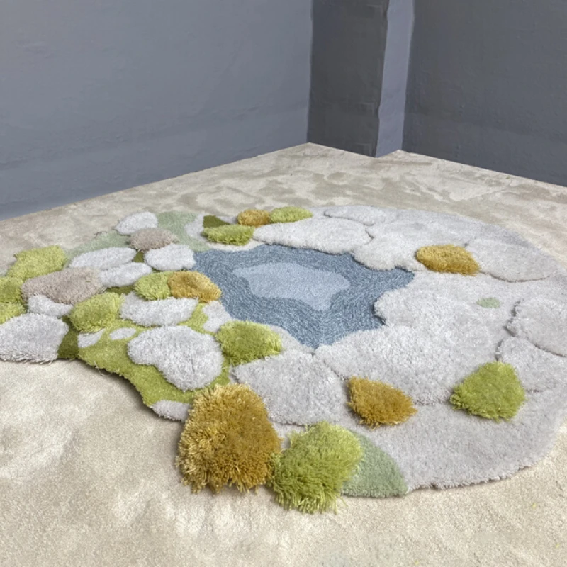 Моховый шерстяной ковер ручной работы ворсовый для гостиной спальни чайного