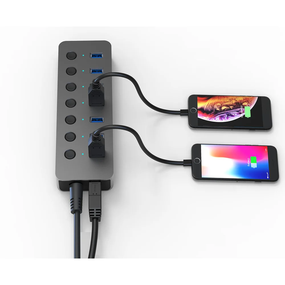 

Smart 7 Ports Usb 3.0 Hub Type C Adapter Charging Pc Laptop Data Transfer Rates Of Up To 5Gbps Docking Station