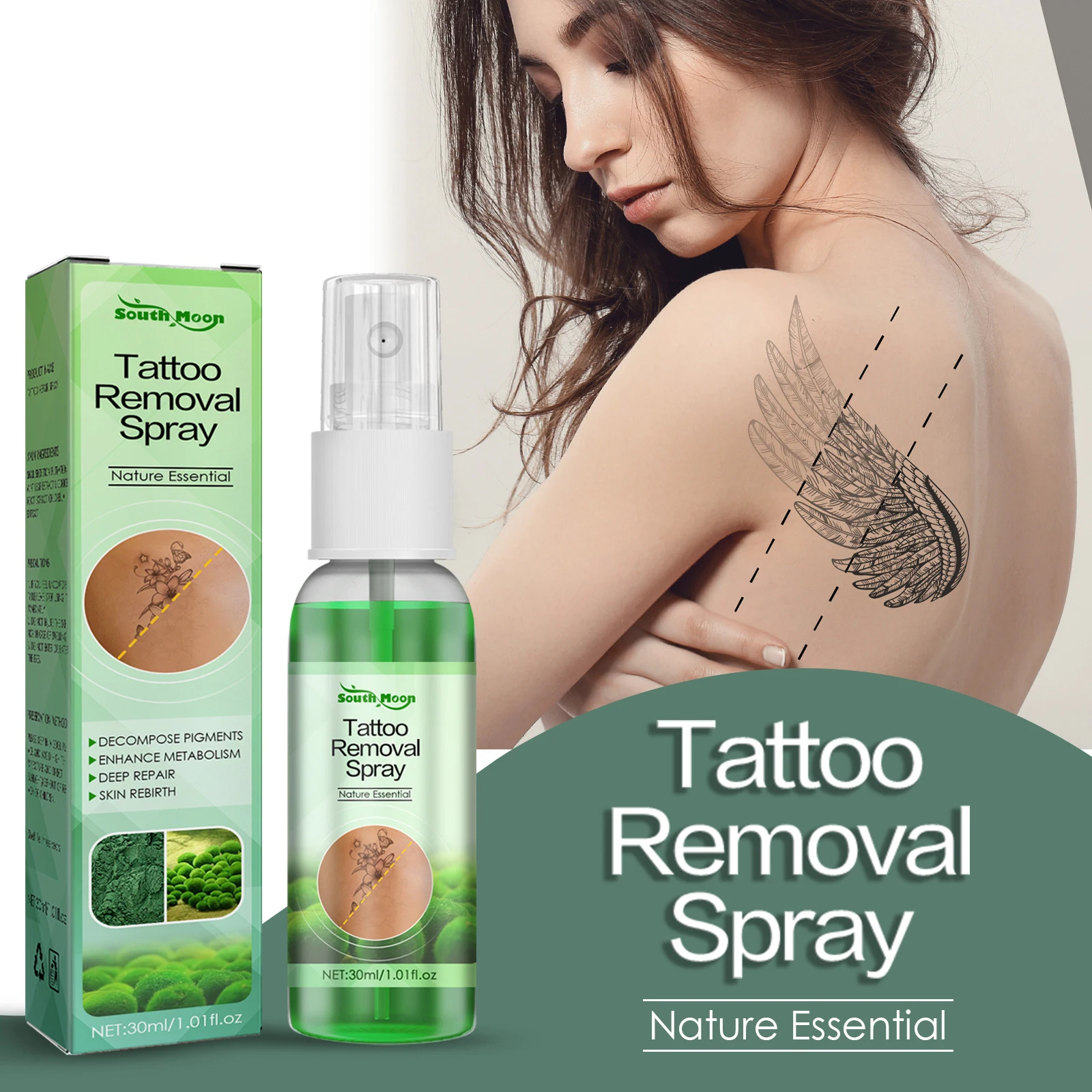 

Tattoo Removal Skin Tattoos Remover Fluid Painless Scarless Removal Quickly Removes Melanin Tattoo Cleaner