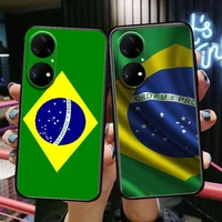 brazilian flag phone case for huawei p50 p40 p30 p20 10 9 8 lite e pro plus black etui coque painting hoesjes comic fas