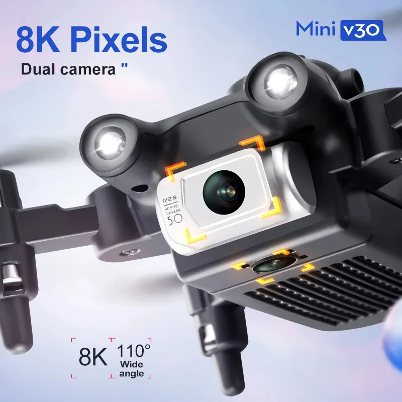 Фото Дрон Lenovo Mini V30 8K с HD-съемкой, профессиональный радиоуправляемый FPV-дрон с пятисторонним интеллектуальным обходом препятствий, миниатюрный, удобный, с GPS №2