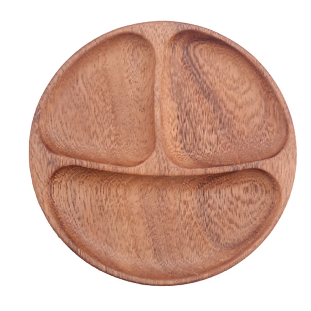 

Server Disk Luncheon Plate Divided Dishes Plates Snack Tray Wood Child Cupcake Pans