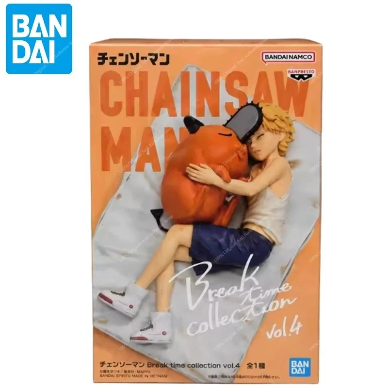 Фото В наличии 100% оригинальная коллекционная фигурка Banpresto Chainsaw Man Denji & Pochita Break Time Vol.4, аниме-фигурка для декора рабочего стола и дома, подарки. №2