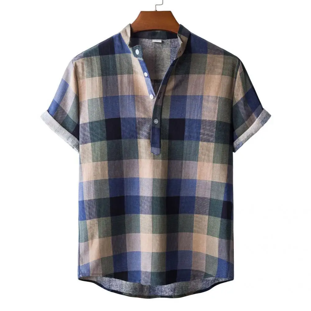 

Wear-resistant Trendy Breathable Summer Shirt Button Summer Top Loose for Work