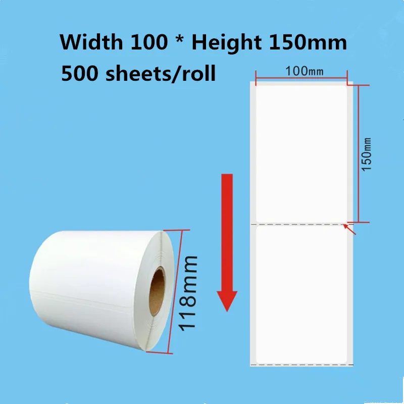 

Width 100 * Height 150mm White Sticker Label Thermal Printer Barcode Self adhesive Paper Waterproof/Oil proof/Alcohol proof