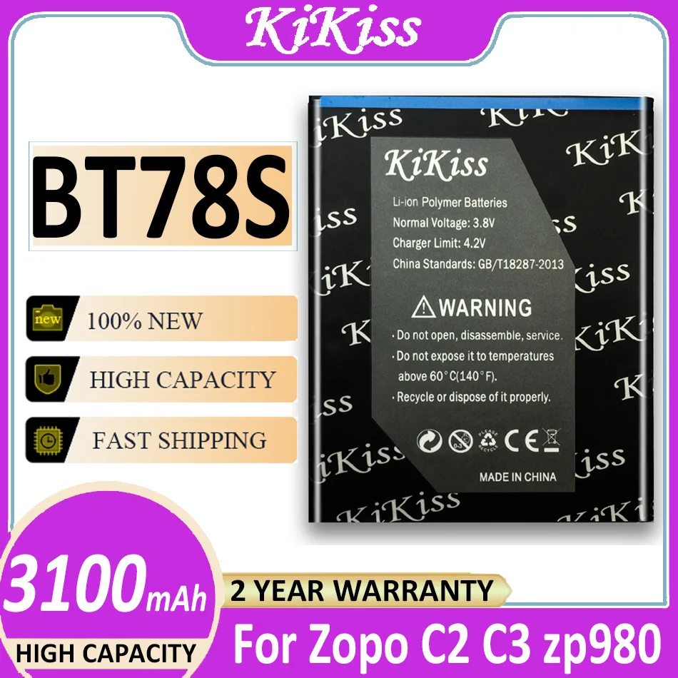 

Original KiKiss Battery BT78S BT78T 3100mAh For Zopo 980 C2 C3 Zp980 Zpc2 Zpc3 Bateria