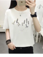 printing t shirt woman korean fashion womens clothes cotton ladies tops summer casual short sleeve tshirt 2022 tee shirt femme