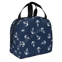 anchor insulated lunch bags print food case cooler warm bento box for kids lunch box for school