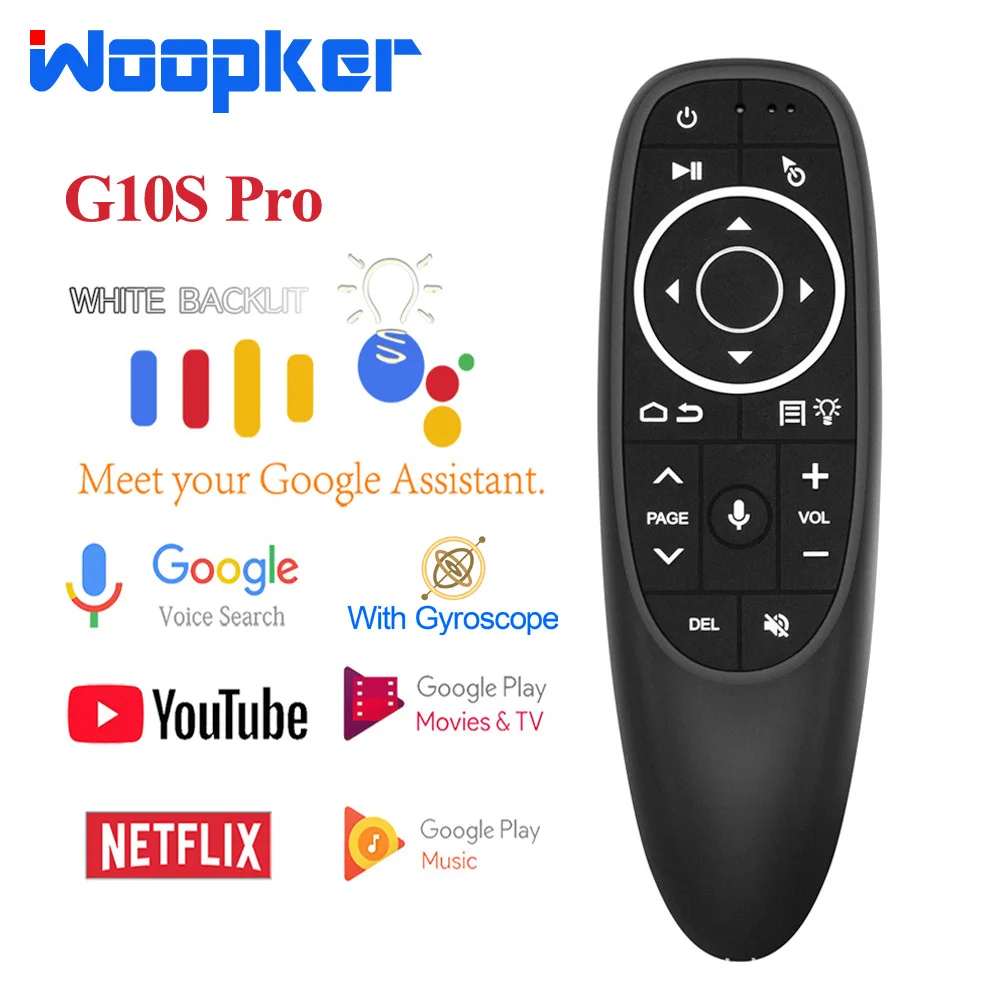 Woopker G10S Pro Google ses hava fare 2.4G kablosuz uzaktan kumanda jiroskop Android TV kutusu H96 Max PC projektör