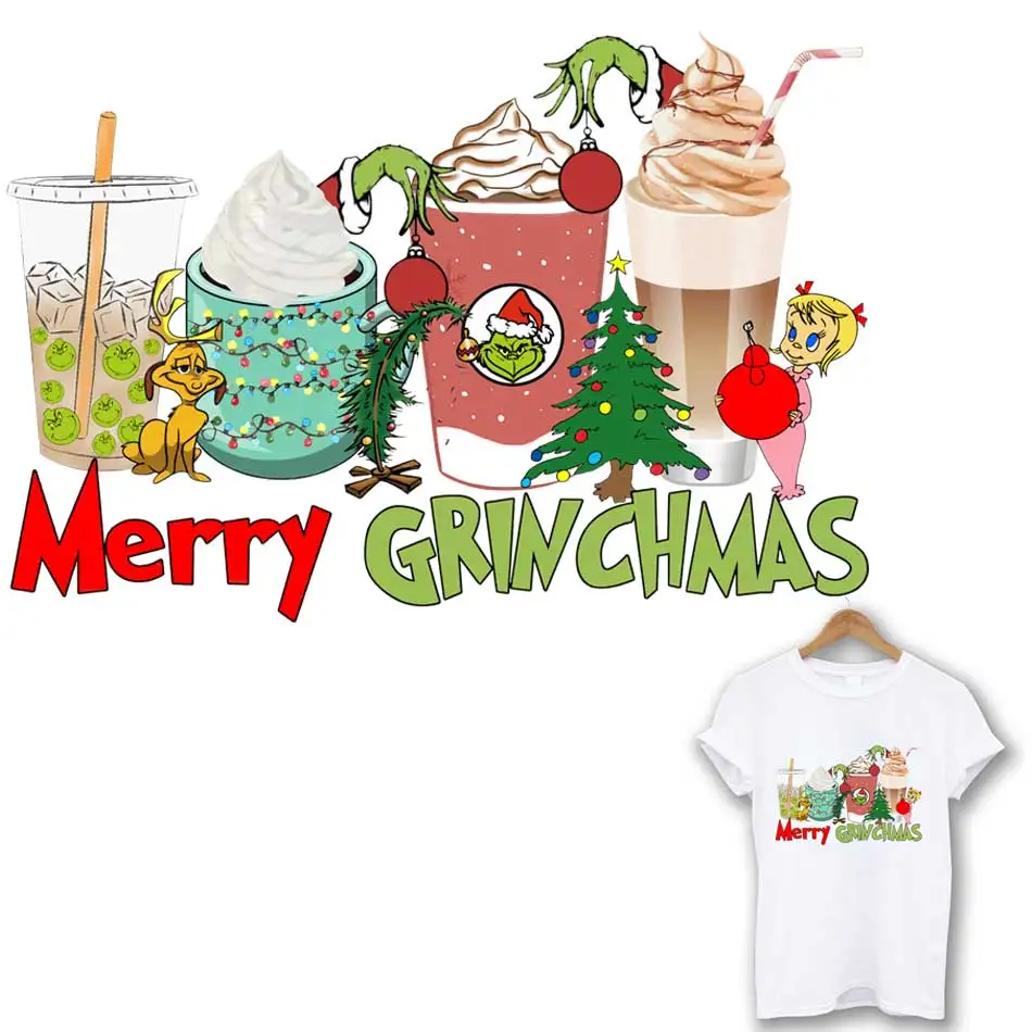 

Новые милые рождественские термоклейкие наклейки для одежды, стирающиеся термонаклейки «сделай сам» для футболок/сумок, рождественские на...