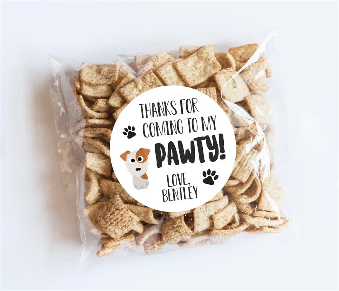 

25pcs Dog Birthday PAWty Stickers, Puppy Birthday, Dog Theme, Dog Party, Dog Favors, First Birthday, Dog Pawty, Thank You Sticke