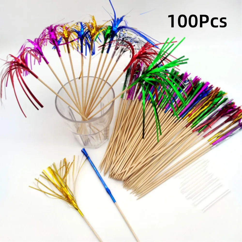 

100 шт. Коктейльные фейерверки палочки для напитков аксессуары для фруктового торта для бара KTV праздничные Свадебные украшения