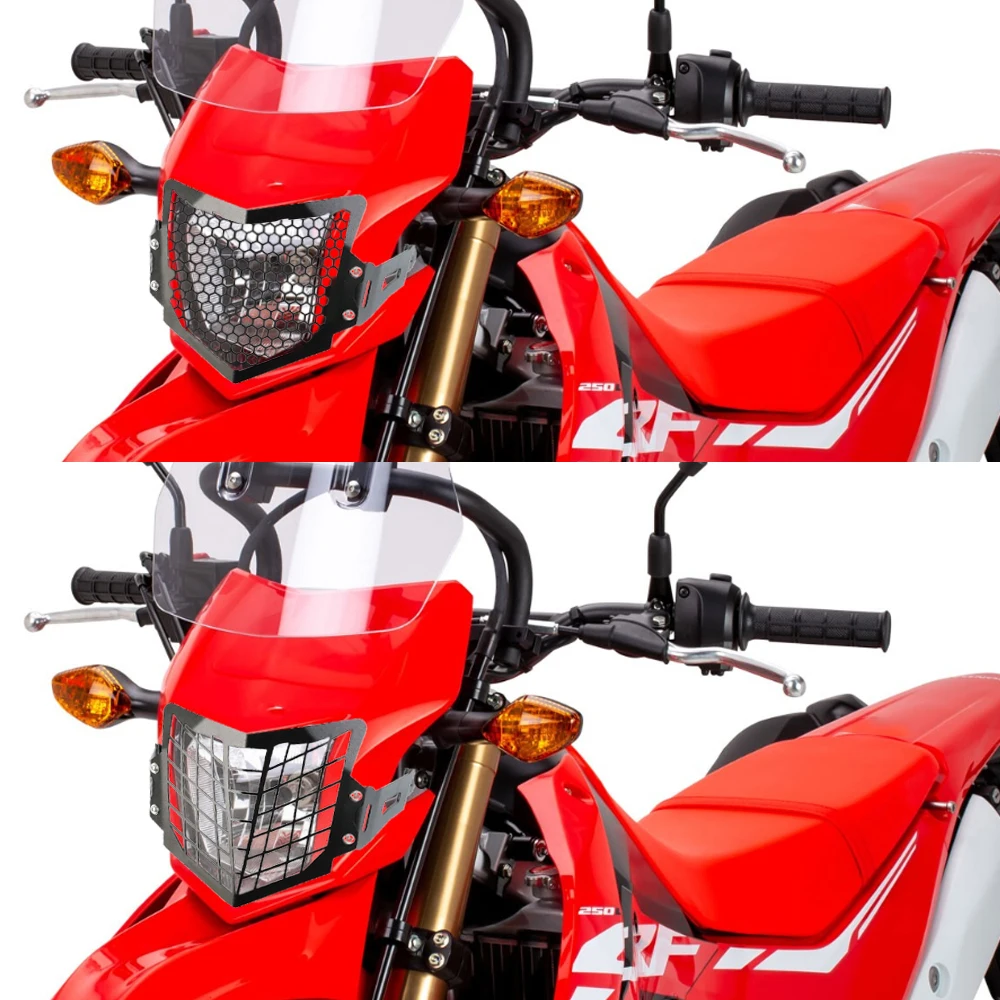 For Honda CRF300L CRF250L CRF250M 2013-2018 2019 2020 2021 2022 2023 Motorcycle Headlight Grill Guard Protection Cover Protector images - 6