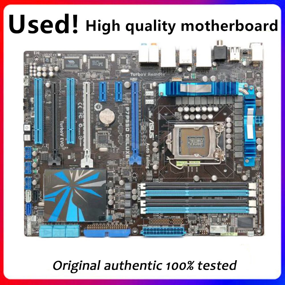 

For ASUS P7P55D Deluxe Motherboard LGA 1156 DDR3 16GB For Intel P55 P7P55 Desktop Mainboard SATA II PCI-E X16 Used AMI BIOS