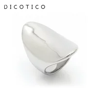 Серебряные кольца из нержавеющей стали для женщин, большие овальные блестящие обручальные кольца, Mujer, ювелирные изделия на палец, подарки