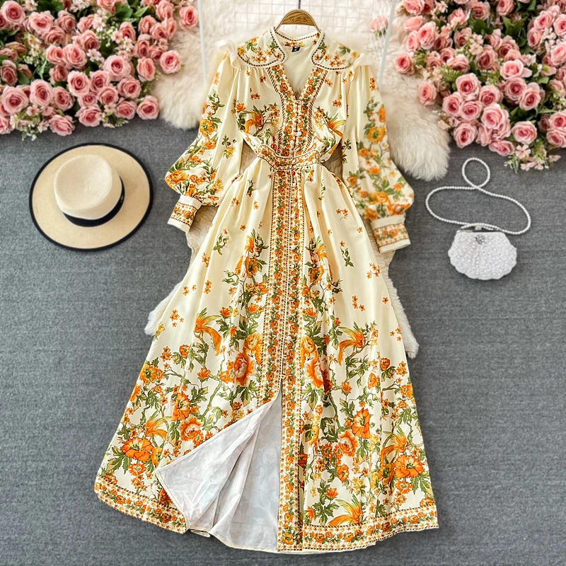 

Новинка, Осеннее приталенное платье дворцового стиля, тонкое соблазнительное женское платье-качели большого размера