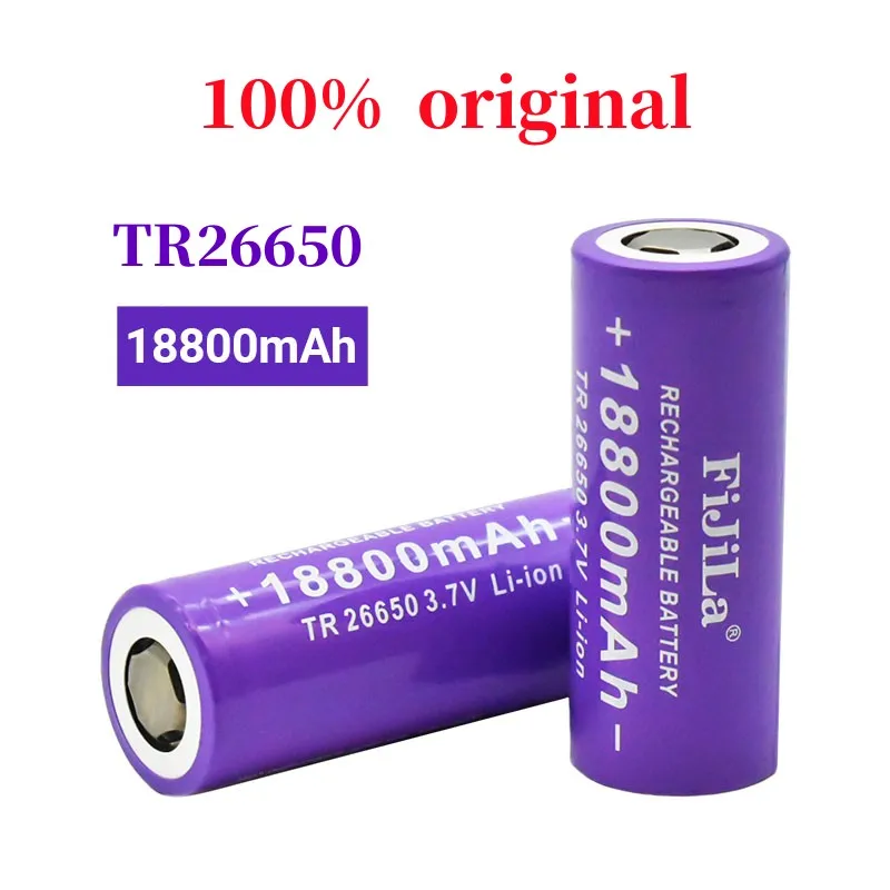 

2022 original new 26650 battery 18800mAh 3.7V 50A lithium ion rechargeable battery for 26650 LED flashlight + charger
