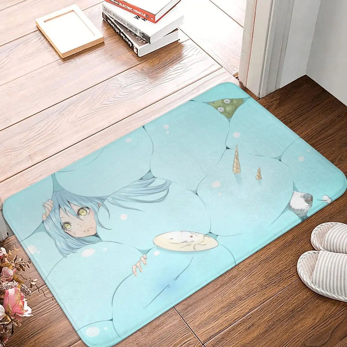 

That Time I Got Reincarnated As A Slime Anime Bedroom Mat Slime Doormat Flannel Carpet Entrance Door Rug Home Decor