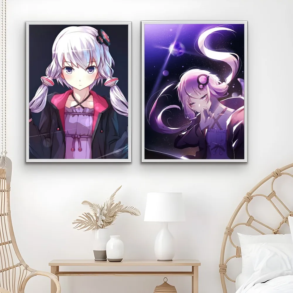 Yuzuki Yukari V-VOcaLOID Anime Girl Poster Sticky Wall Art Printing Waterproof Home Living Bed Room Bar Aesthetic Decor