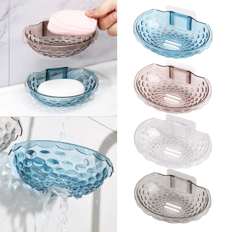 

Wall Mounted Soap Rack Self Adhesive Soap Sponge Dish Bathroom Accessories Decor Drop Shipping