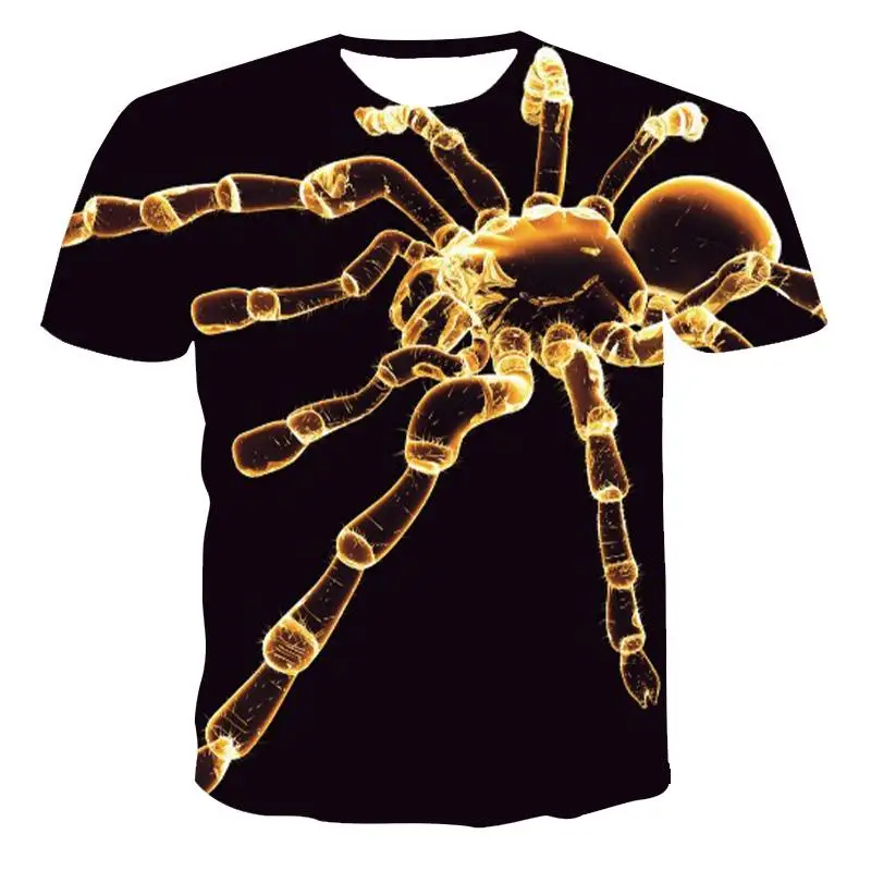 

New round neck T-shirt men's high-quality men's and women's T-shirt short-sleeved star spider 3D printing fashion handsome men's