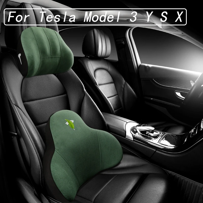 

For Tesla Model 3 Y S X Car Seat Headrest Cushion Neck Pillow Backrest Seat Headrest Lumbar Bolster Car Interior Accessories