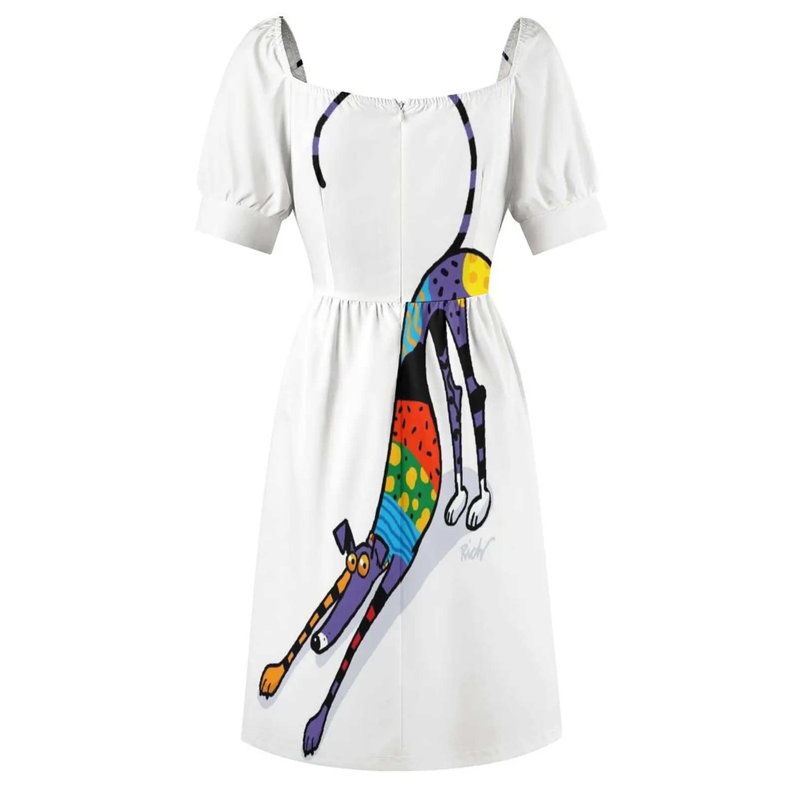 Калейдоскоп с короткими рукавами и бантом платье для выпускного вечера