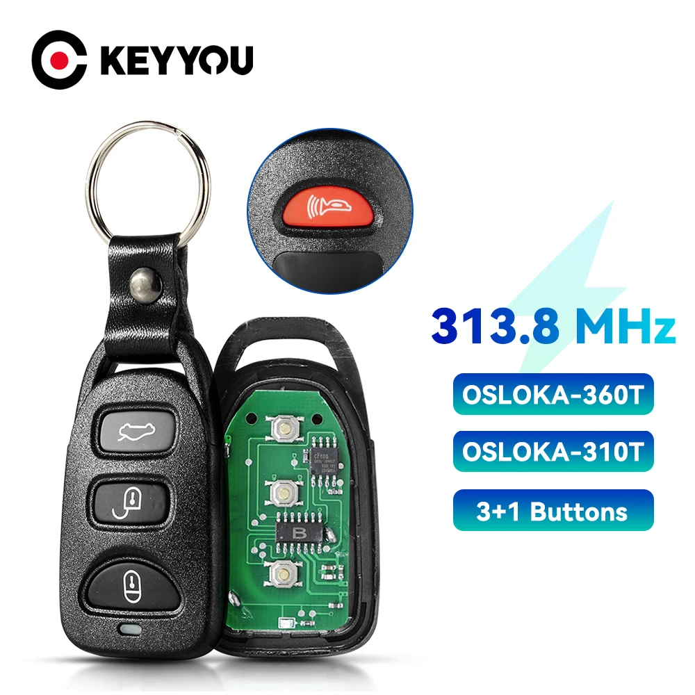 KEYYOU 3 + 1 кнопки дистанционного ключа автомобиля 313 8 МГц для HYUNDAI SONATA 2006-2014 Elantra Sedan