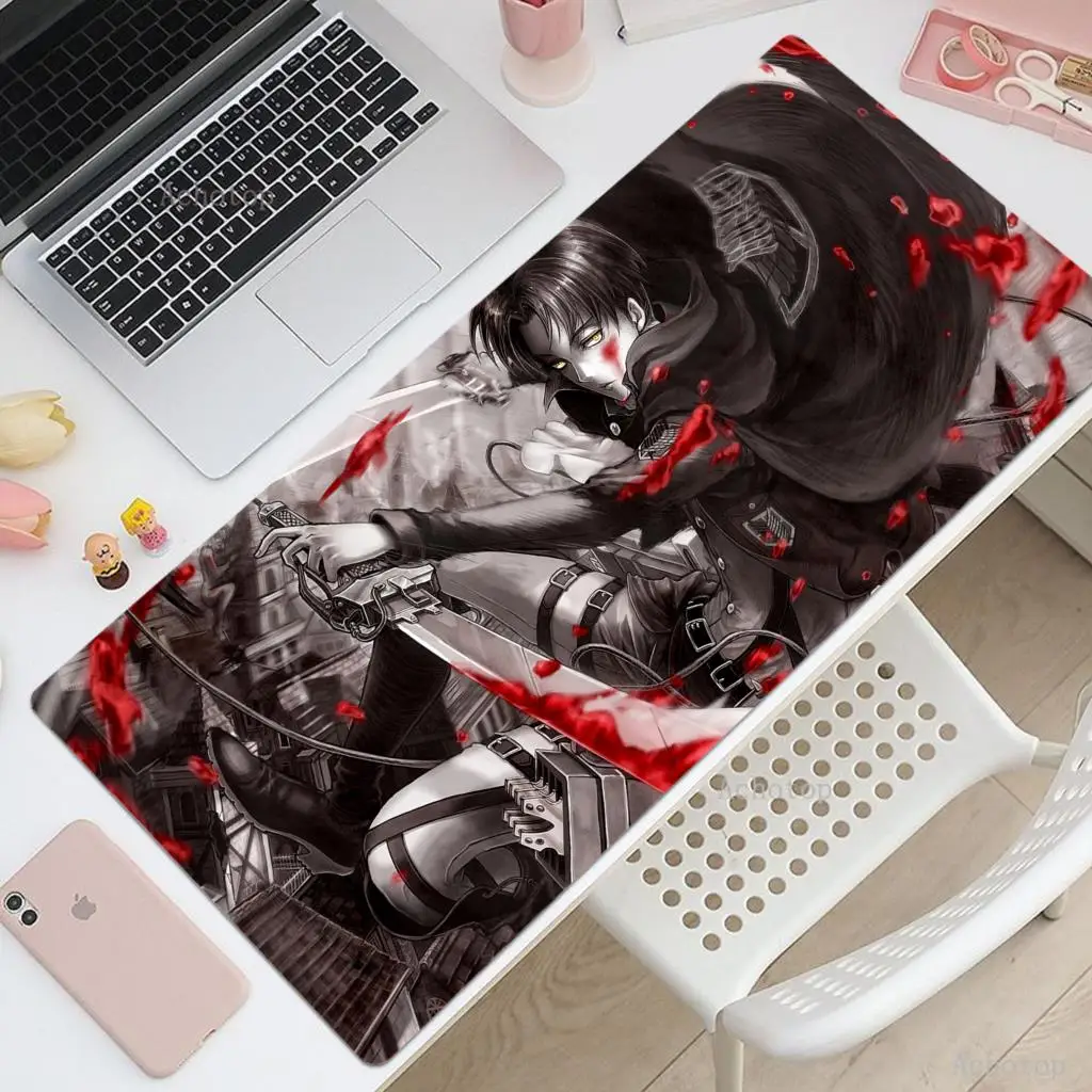 

Large Computer Mousepad Attack on Titan HD Print Desktop Mouse Mat Anti-slip Rubber Deskmat XXL Game Speed Keyboard Pads 90x40cm