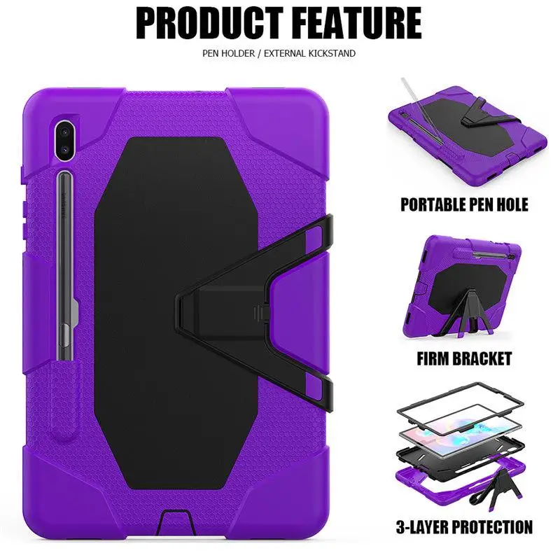 

Tablet Case For Samsung Galaxy Tab S6 10.5 Inch SM-T860 SM-T865 T860 2019 Cover Shockproof Heavy Duty Rugged Hard Rubber PC Case
