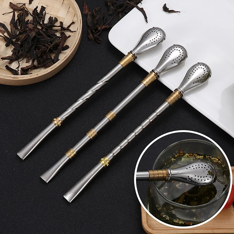 Соломинка Для Питья Yerba Mate С Чайной Ложкой Металлический Фильтр Аксессуары Кофе И
