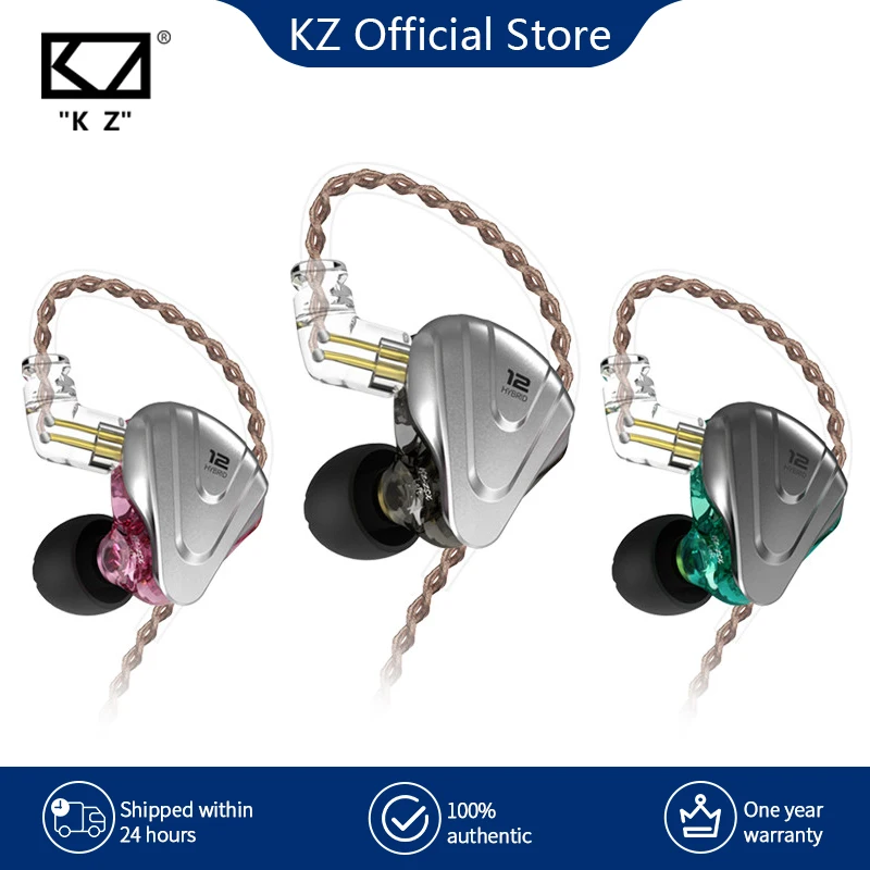 

KZ ZSX Terminator Metal Headset 5BA+1DD Hybrid 12 drivers HIFI Bass Earbuds In-Ear Monitor Noise Cancelling Earphones
