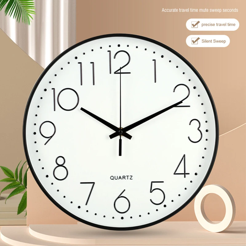 

12 Inch 30CM Mute Wall Clock Creative Fashion Home Living Room Three Dimensional Digital Simple Battery Clock Relojes De Pared